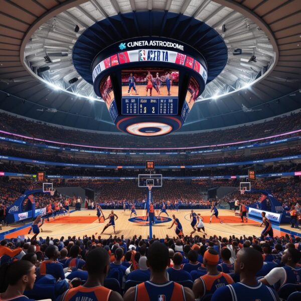 Basketball game arena