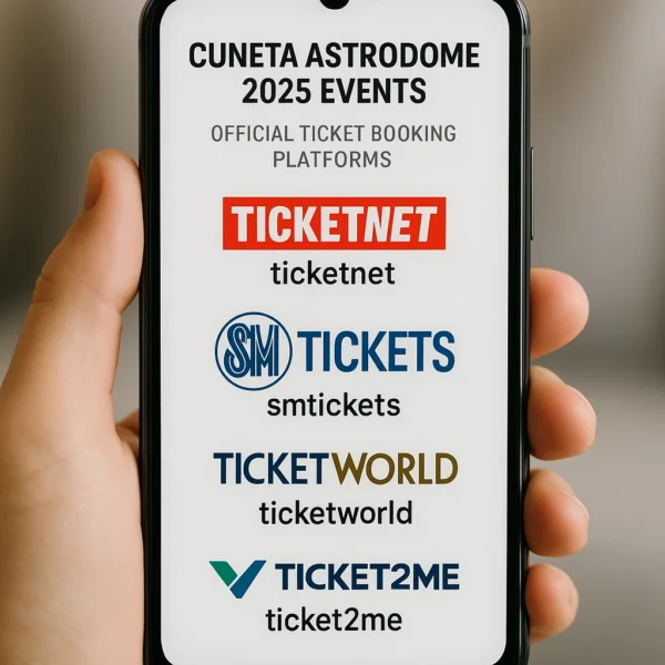 Mobile phone screen displaying official ticket booking platforms