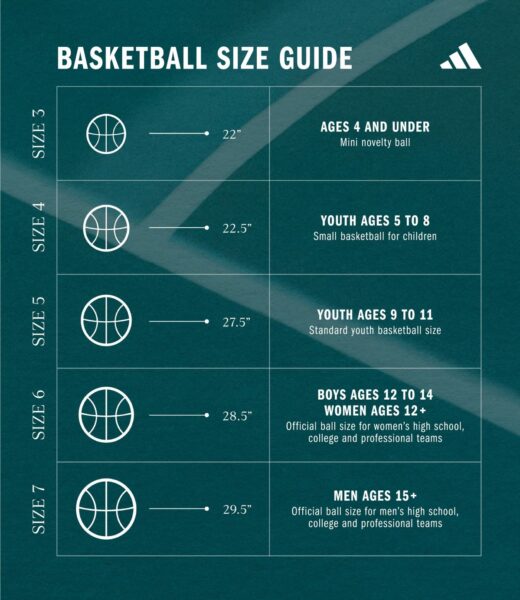 Coach helping young player choose the right basketball ball size