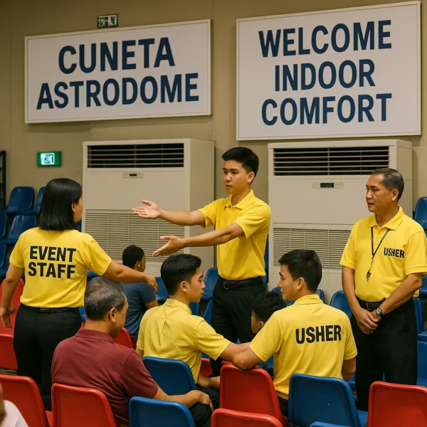 Cuneta Astrodome staff assisting guests for maximum indoor comfort and air quality."
