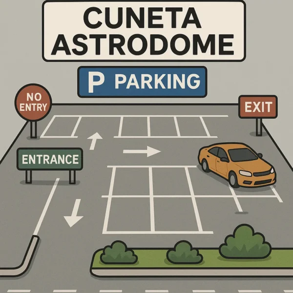 Parking area layout and signage at Cuneta Astrodome