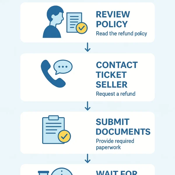Infographic showing ticket refund process for Cuneta Astrodome events