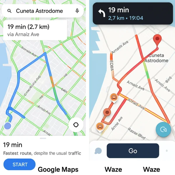 Using Google Maps and Waze apps for real-time traffic to Cuneta Astrodome