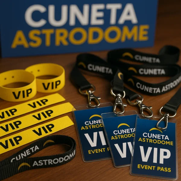 VIP wristbands, event passes, and souvenirs from Cuneta Astrodome