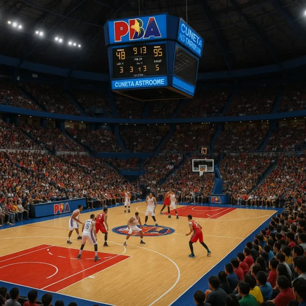 Philippine Basketball Association game at Cuneta Astrodome packed with fans