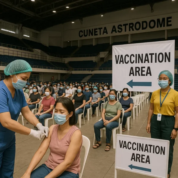 Cuneta Astrodome serving as a vaccination site during the COVID-19 pandemic
