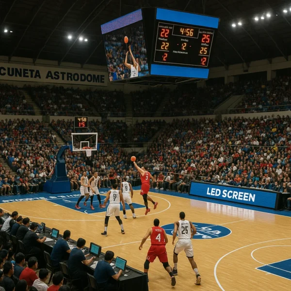 Basketball game event setup at Cuneta Astrodome.