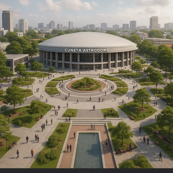 Render of proposed redevelopment for Cuneta Astrodome with parks and civic spaces