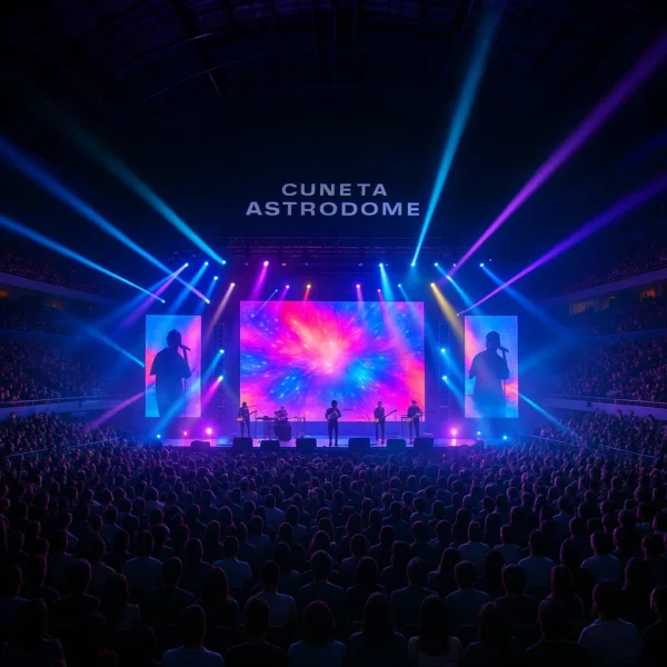 Interior view of Cuneta Astrodome during a concert showcasing new LED lighting and digital screen upgrades