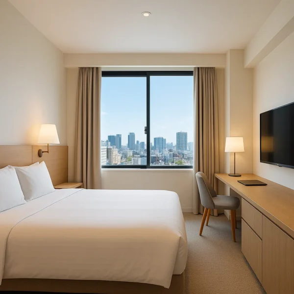 Modern, clean hotel room interior near Cuneta Astrodome