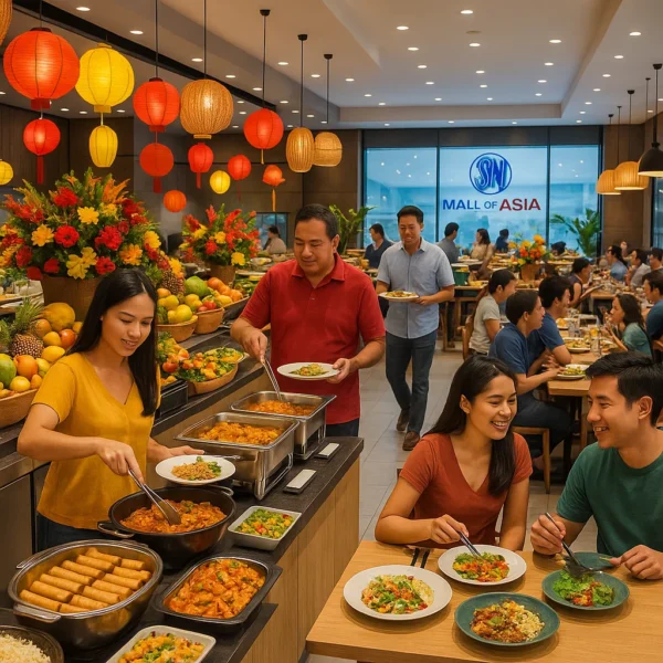 Diners enjoying a buffet at Vikings near Cuneta Astrodome